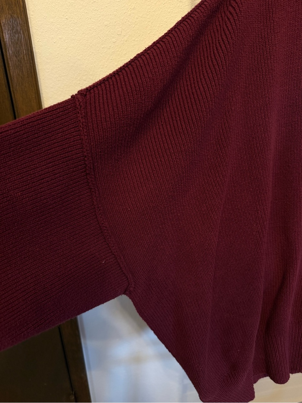Free People Oversized Crewneck Sweater in Wine - Picture 5 of 6